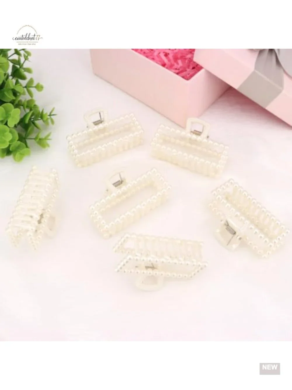 6 Pcs Pearl Claw Hair Clips - Bridesmaid Gifts, No Slip, Classic Style